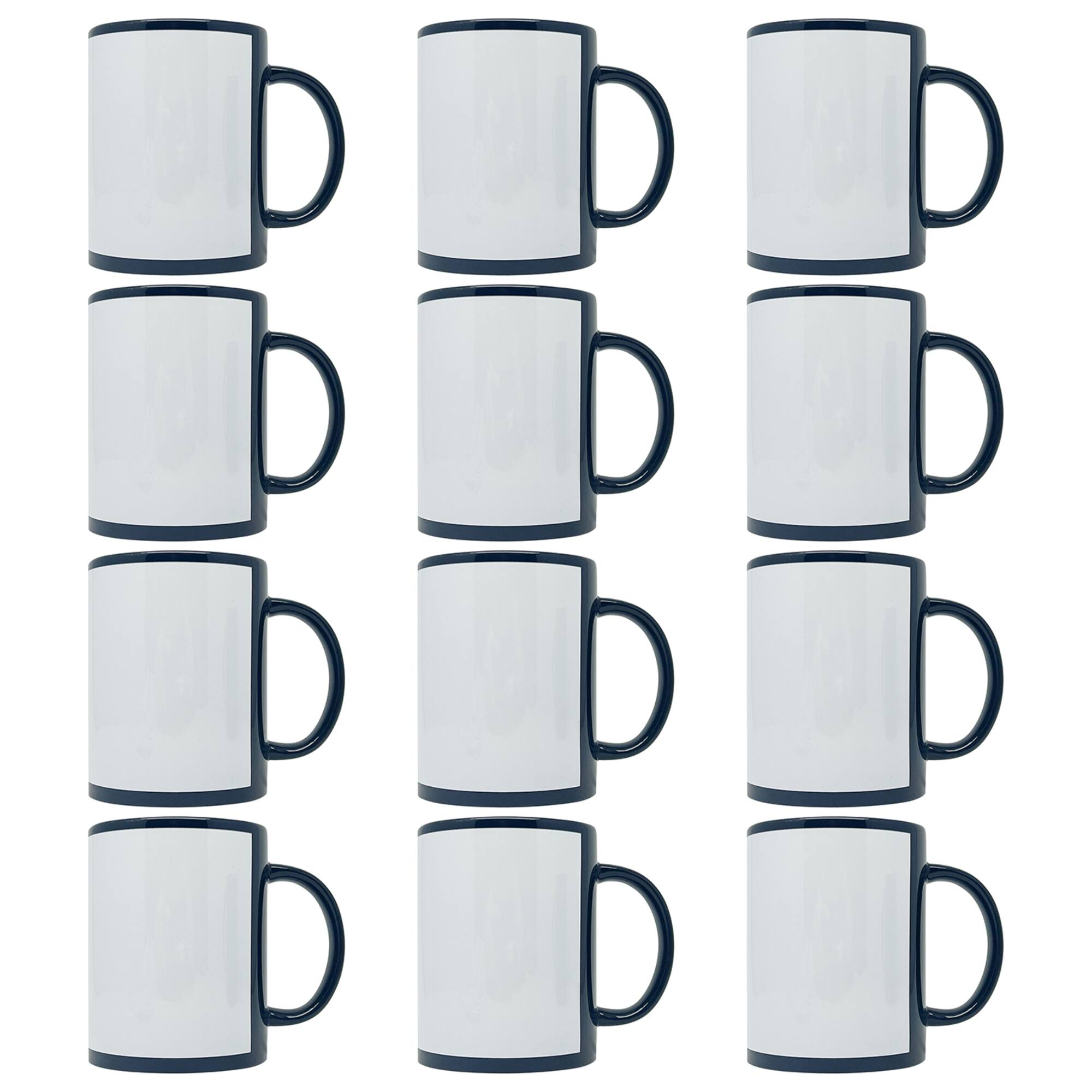 12 Pack: 15oz. Black with White Patch Sublimation Mug by Make Market®